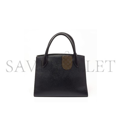 PRADA BLACK SAFFIANO CUIR LEATHER SMALL MONOCHROME TOTE 1BA156 (26*20*10cm)